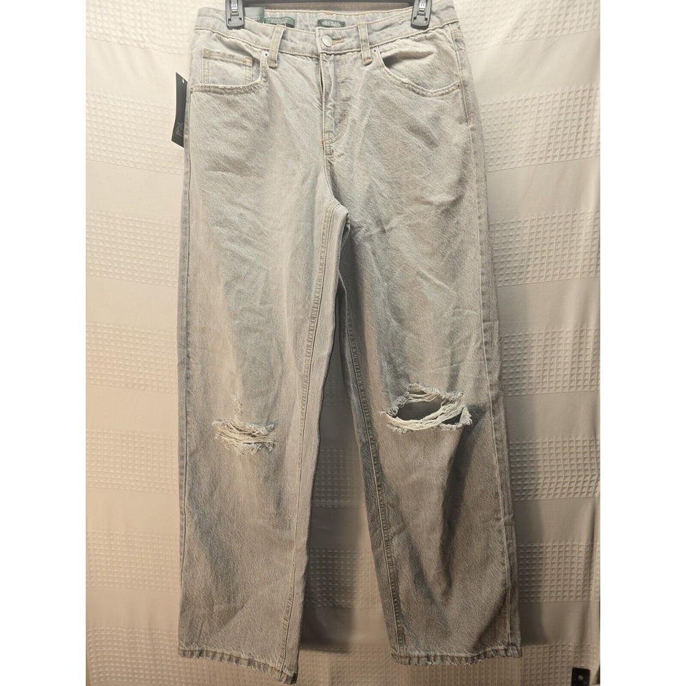 Womens Mid-Rise 90's Relaxed Straight Jeans - Wild Fable™ Size 4 Distressed 5575